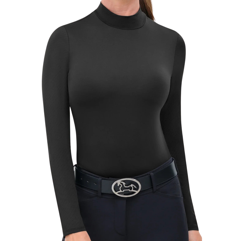 RJ Classics 'Jemma' Mock Neck Shirt in Black