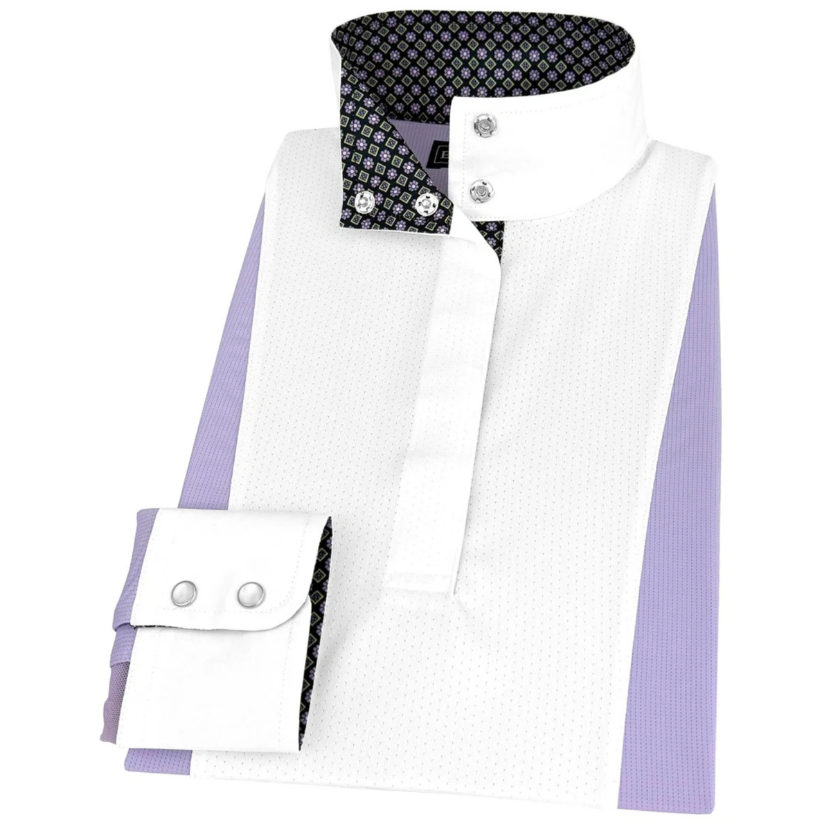 Essex Classics 'Luna II' Show Shirt in White/Lavender Flowers 