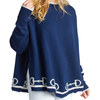Hannah Childs 'Kristina Bit' Poncho in Midnight/White