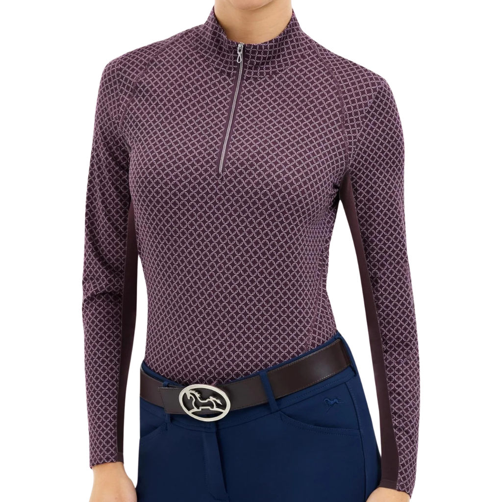 R.J. Classics 'Libby' 1/4 Zip Long Sleeve Training Shirt in Circle Links - Women's XXS
