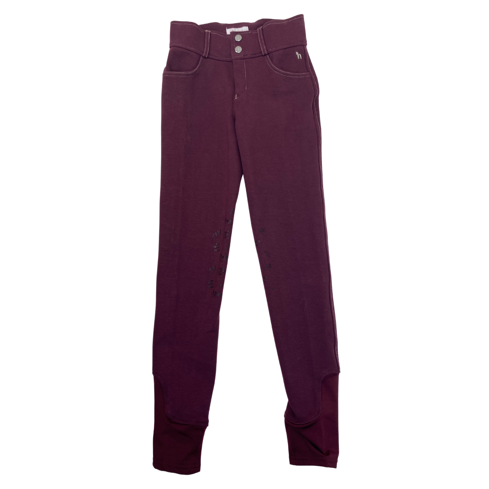 Horze Monster Knee Patch Breeches in Fig Purple - Children&#39;s XL
