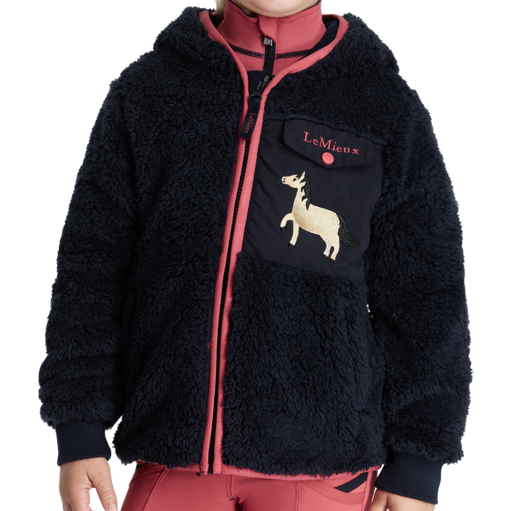 LeMieux Mini 'Teagan' Dream Fleece Zip-Up in Navy