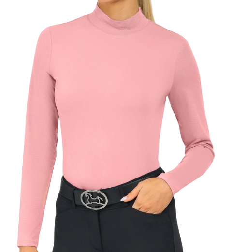 RJ Classics 'Jemma' Mock Neck Shirt in Rosette