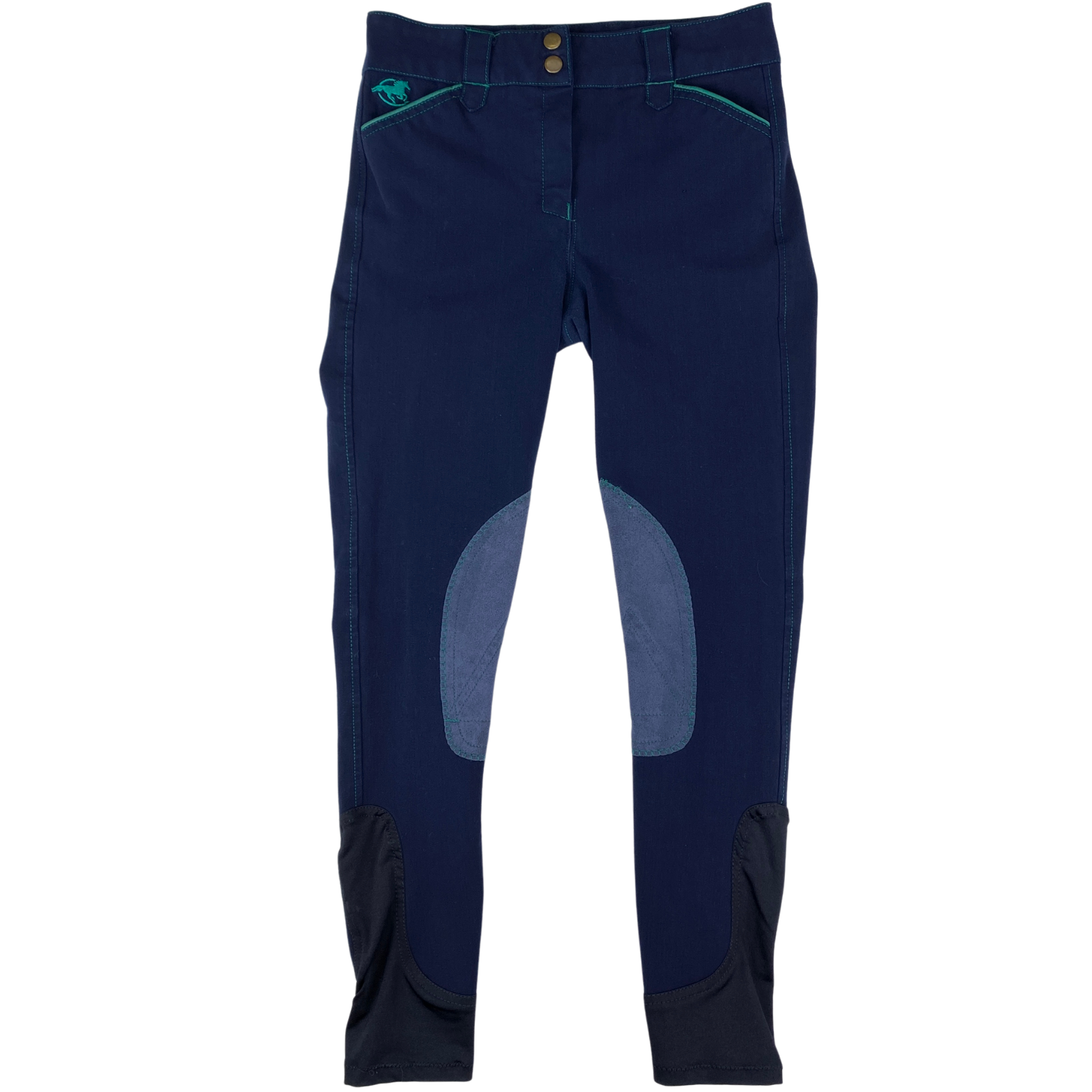 SmartPak Piper Breeches in Navy/Emerald - Children's 14