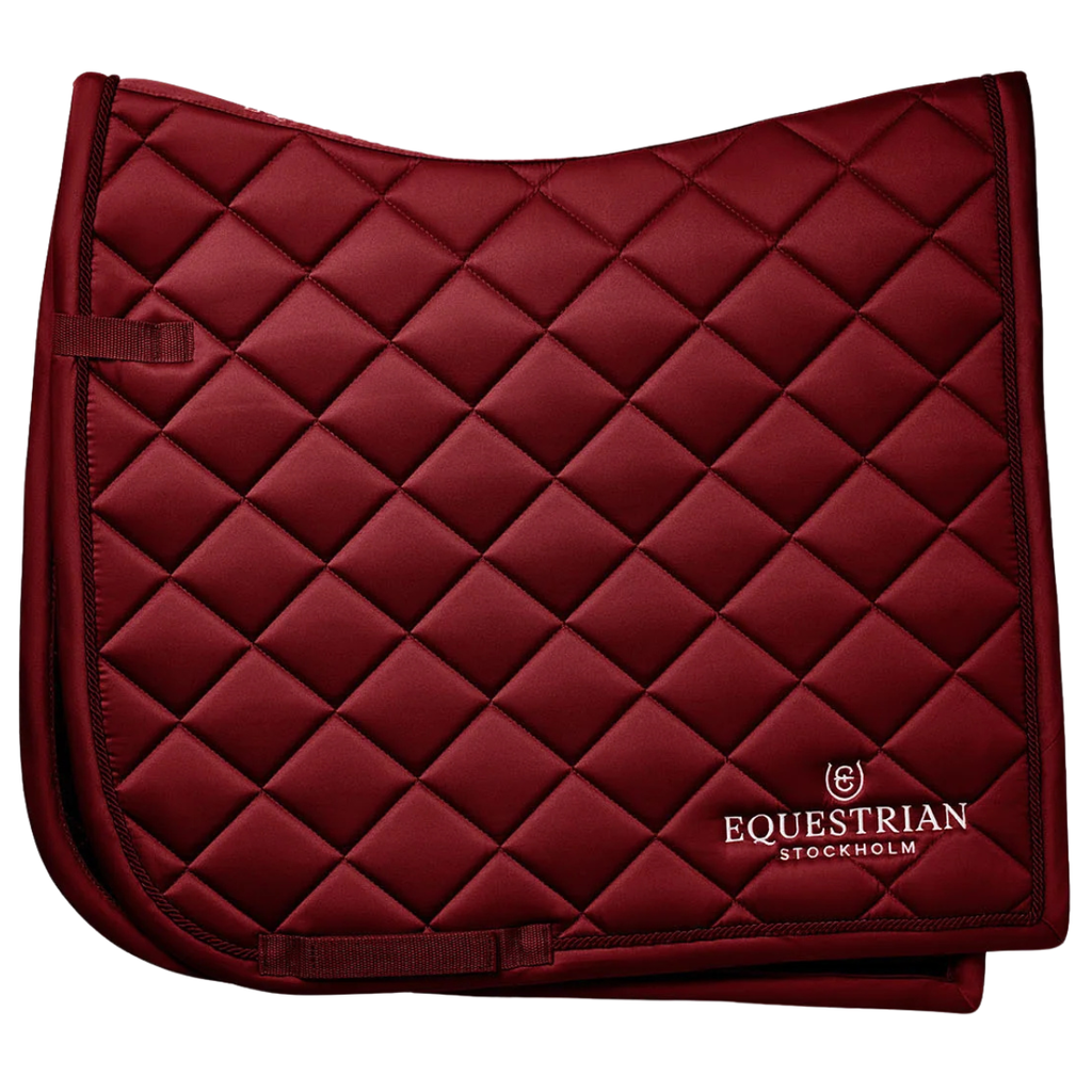 Equestrian Stockholm Dressage Saddle Pad in Line Bordeaux