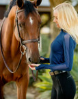 Euphoric Equestrian Soleil Mesh Long Sleeve in Rich Navy - Women's XL