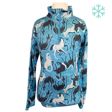 Kerrits 'Horseplay' 1/4 Zip Long Sleeve in Blue Horseplay