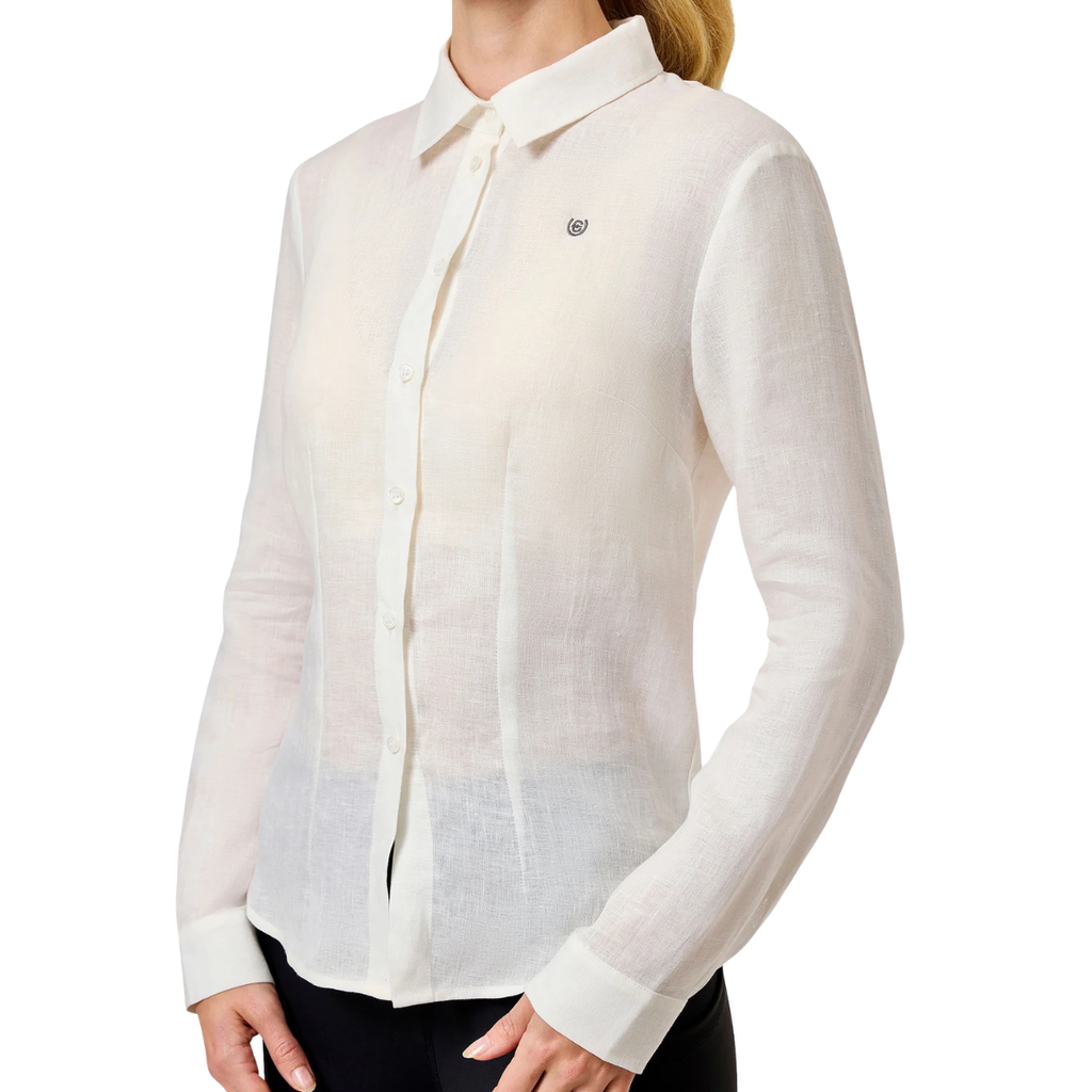 Equestrian Stockholm Linen Shirt in White