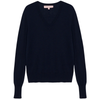 Hannah Childs 'Angelina Stripe' V-Neck Sweater in Midnight/White - Women's Medium