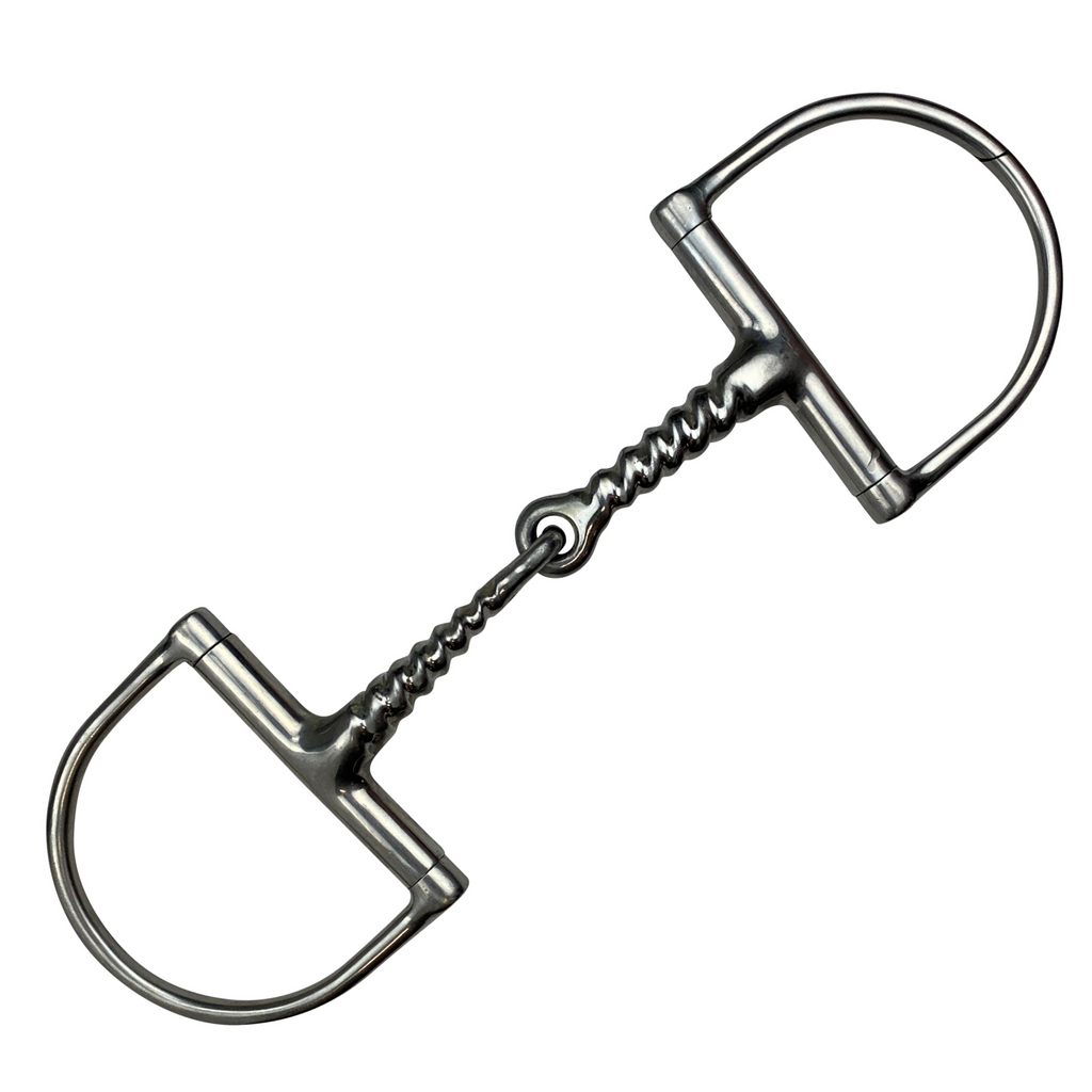 Corkscrew Dee Ring Snaffle in Stainless Steel - 5"