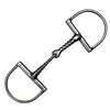 Corkscrew D-Ring Pony Single Joint Snaffle Bit in Stainless Steel - 4"