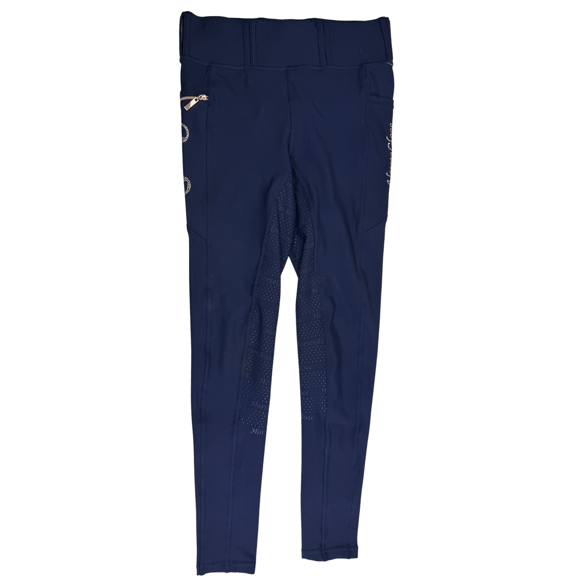 Horse Gloss 'Kylie' Riding Legging in Navy Rose Gold