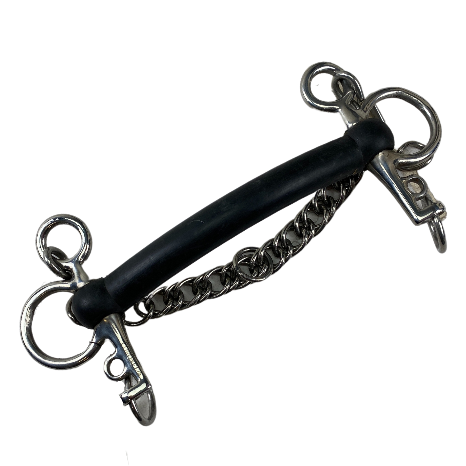 Coronet Hard Rubber Tom Thumb Mullen Mouth Pelham in Black/Stainless Steel - 5.5"