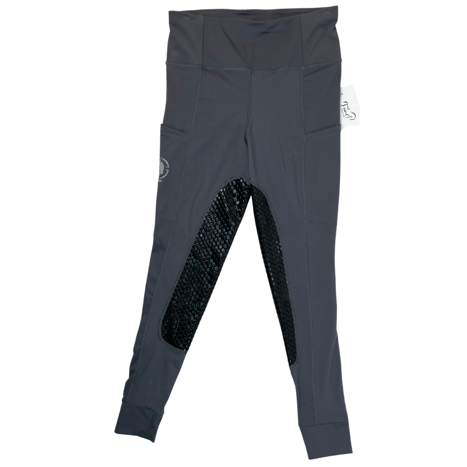 Sync Equestrian 'Venom' Knee Patch Tights in Steel