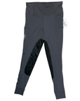 Sync Equestrian 'Venom' Knee Patch Tights in Steel