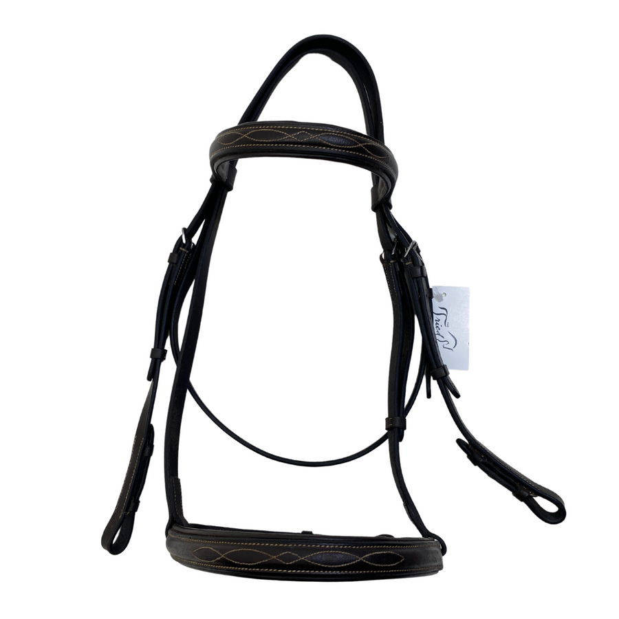 Fancy Stitched Padded Bridle in Brown