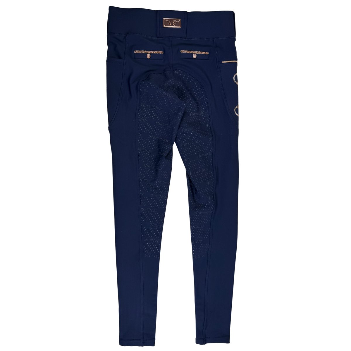 Horse Gloss 'Kylie' Riding Legging in Navy Rose Gold