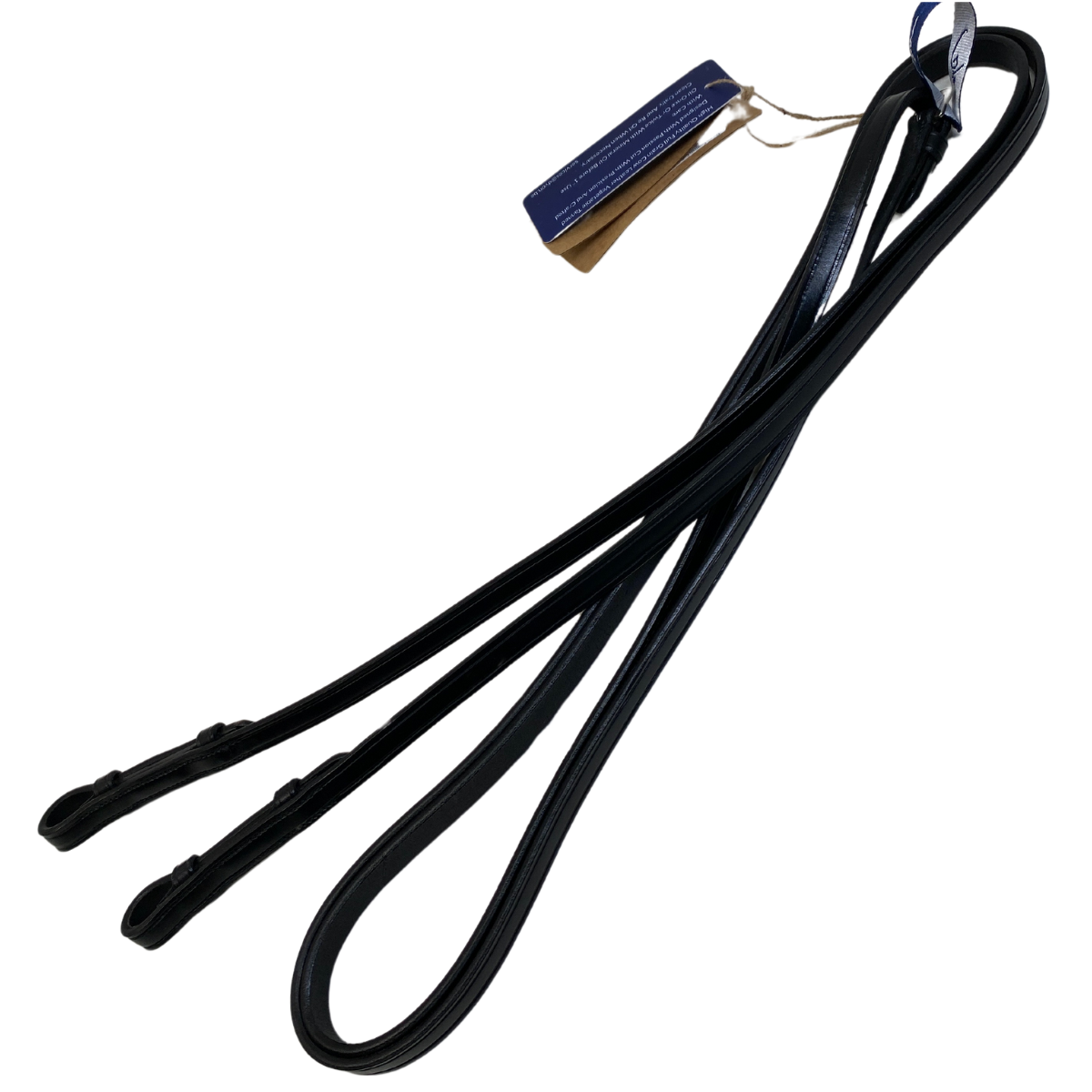 Dy'on English Collection Leather Curb Reins in Black