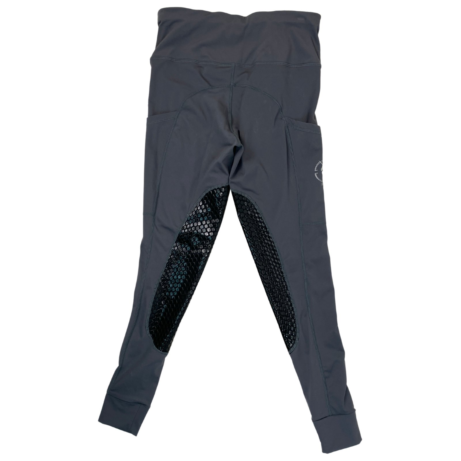 Sync Equestrian 'Venom' Knee Patch Tights in Steel