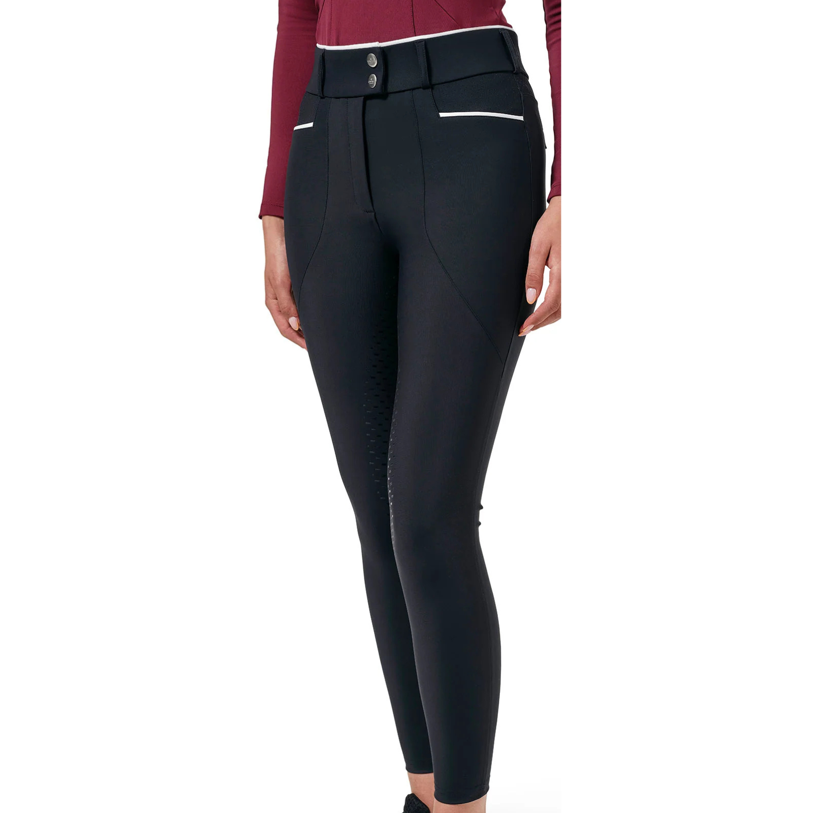 Equestrian Stockholm 'Airflow Luxe' Knee Grip Breeches in Navy - Women's EU 34 (US 22)