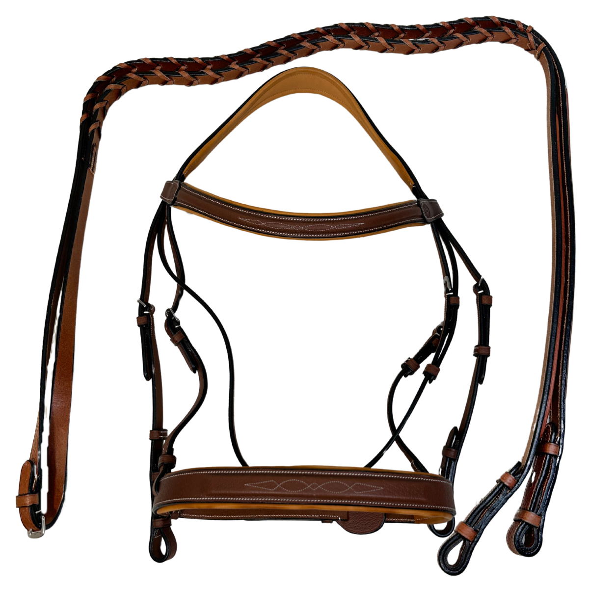 Butet 'Premium Hunter Noseband' Bridle in Gold/Light Gold