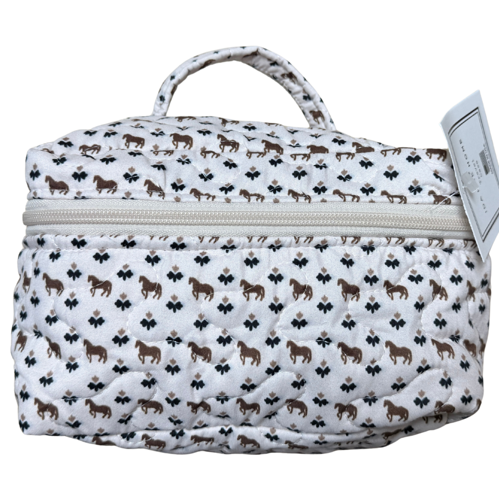 Ida Mae Quilted Travel Case in Nayeli Horse Icon Black