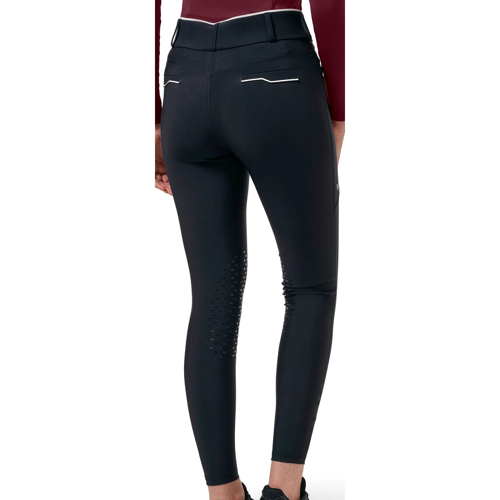Equestrian Stockholm 'Airflow Luxe' Knee Grip Breeches in Navy - Women's EU 34 (US 22)