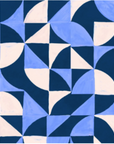 Kastel Long Sleeve 1/4 Zip in Navy Geometric