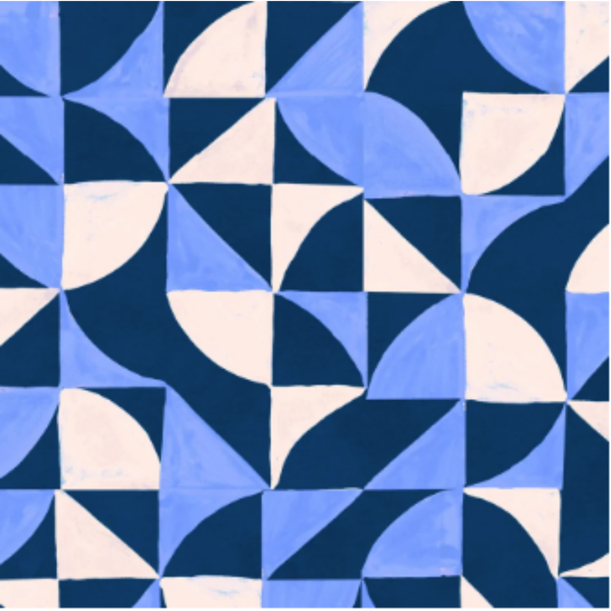 Kastel Long Sleeve 1/4 Zip in Navy Geometric