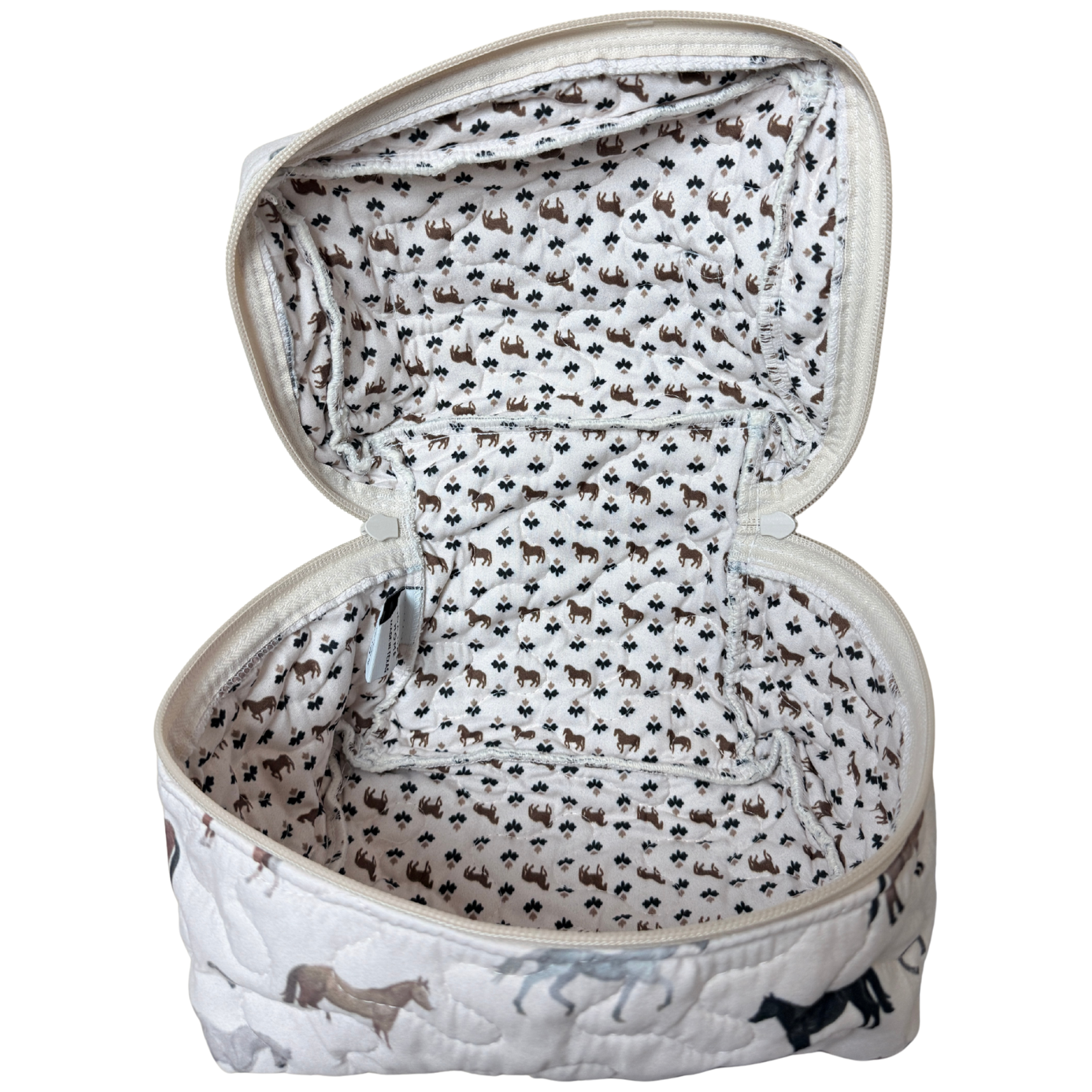 Ida Mae Quilted Travel Case in Meadow Herd Icon Linen