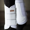 Equestrian Stockholm Mesh Brushing Boots in White & Rose Gold