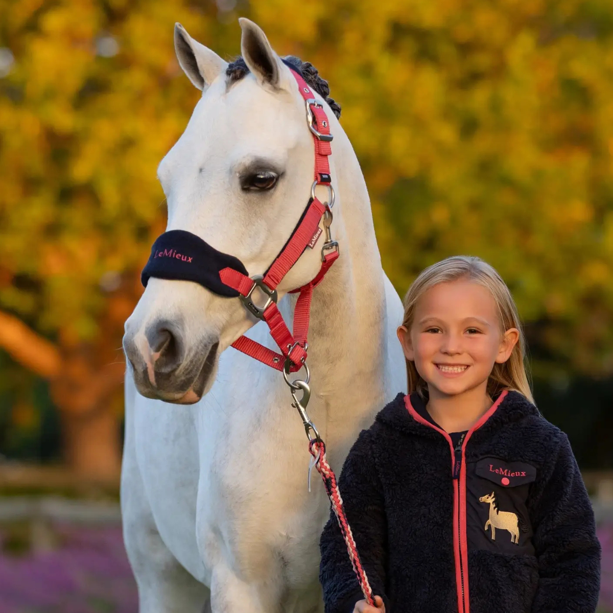 LeMieux Vogue Fleece Halter in Cranberry