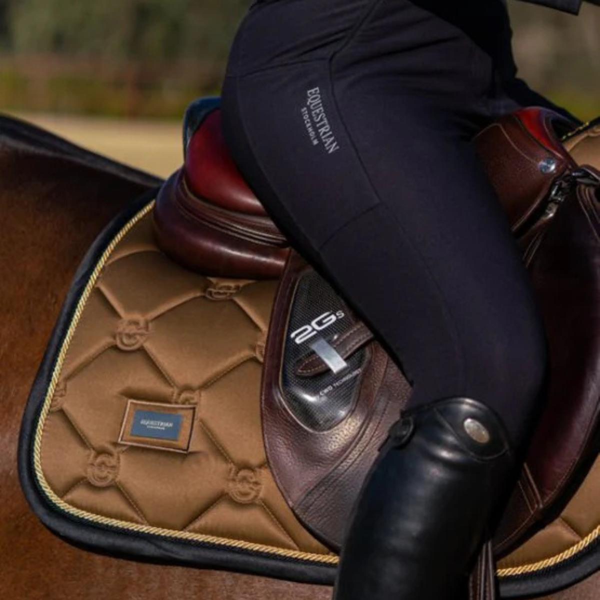 Equestrian Stockholm Jump Saddle Pad in Golden Brass