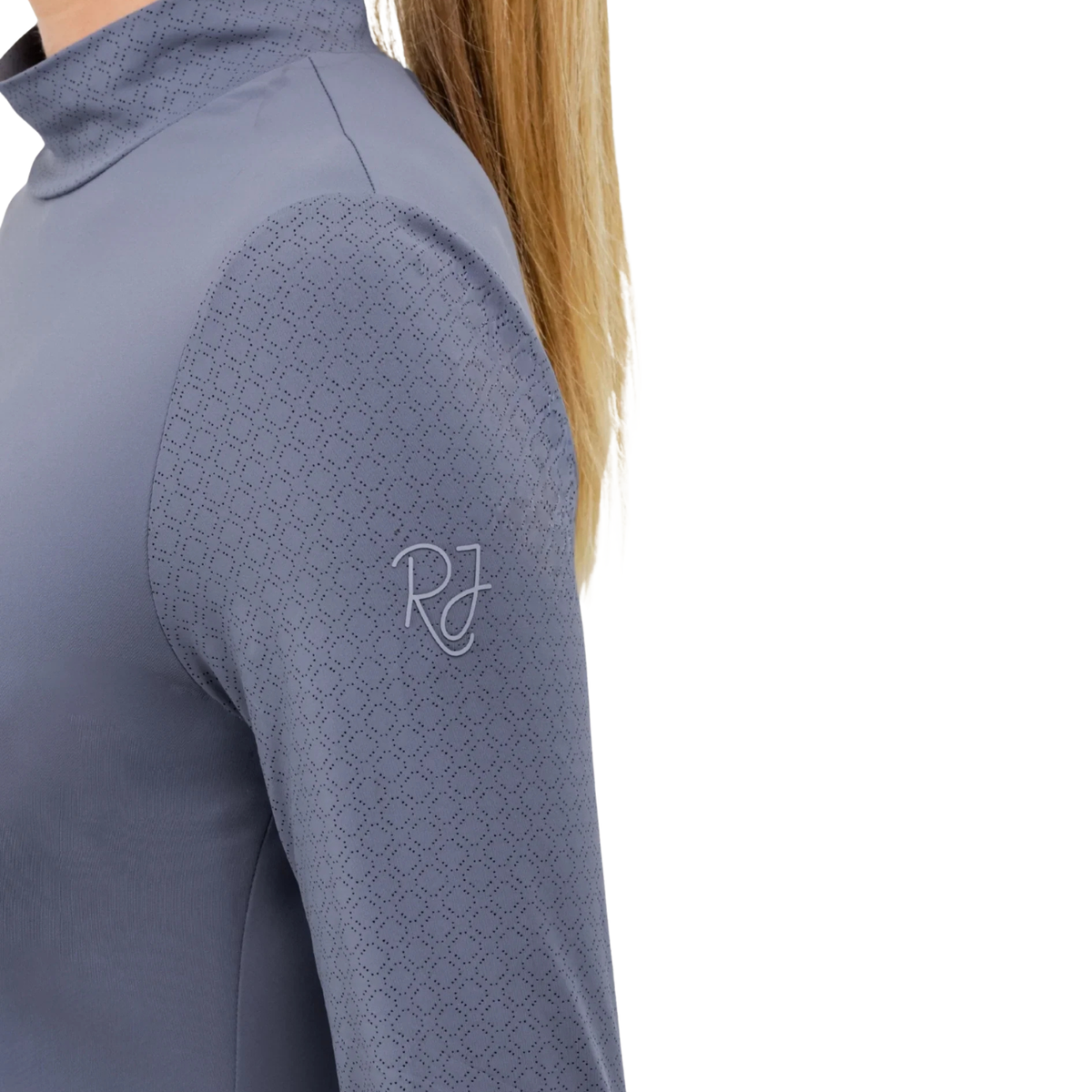 RJ Classics 'Jemma' Mock Neck Shirt in Blue Granite
