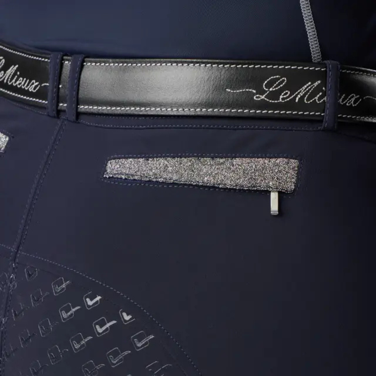 LeMieux 'Dynamique' Silicone Full Seat Breeches in Dark Navy 