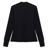 Hannah Child's 'Cameron' Rib Mock Neck Shirt in Pitch Black - Women's Medium