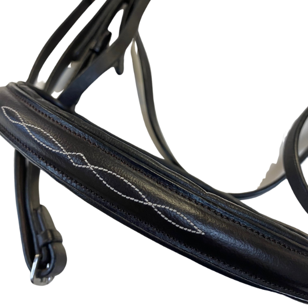 Camelot Fancy Stitched Round Wide Padded Monocrown Bridle in Brown