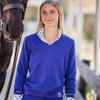 Essex Classics Talent Yarn Long Sleeve Show Shirt in White/Golfcart - Women's Medium