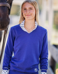 Essex Classics Talent Yarn Long Sleeve Show Shirt in White/Golfcart - Women's Medium