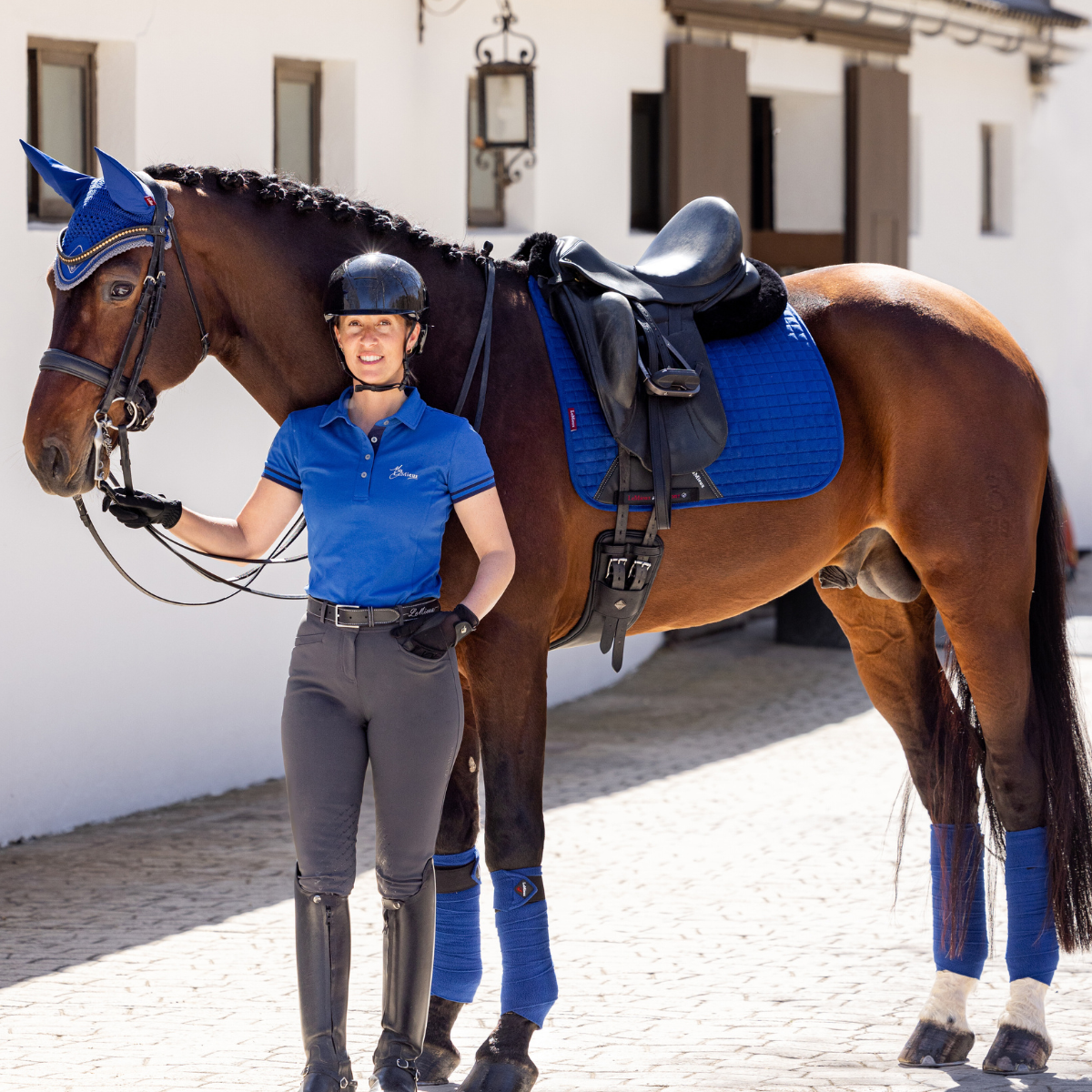 LeMieux Suede Dressage Pad in Benetton Blue