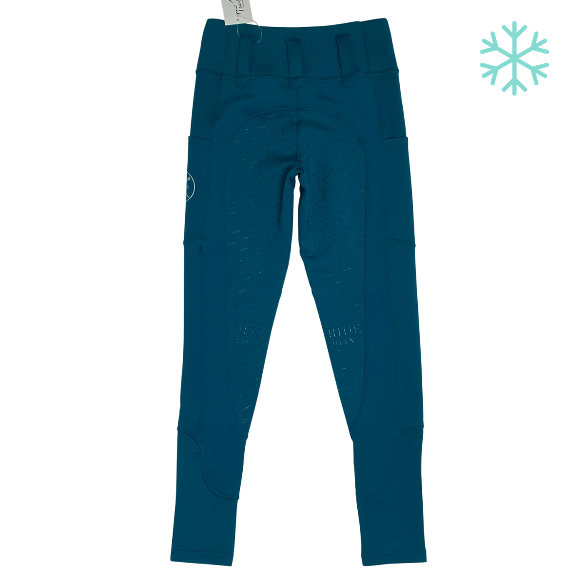 Free Ride Equestrian Winter Full Seat Tights in Ocean - Women's XS