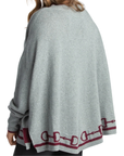 Hannah Childs 'Kristina Bit' Poncho in Carbon/Bordeaux