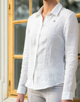 Equestrian Stockholm Linen Shirt in White