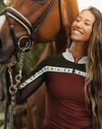 Criniēre 'Sophie' Schooling Top in Green/Brown - Women's 2XL