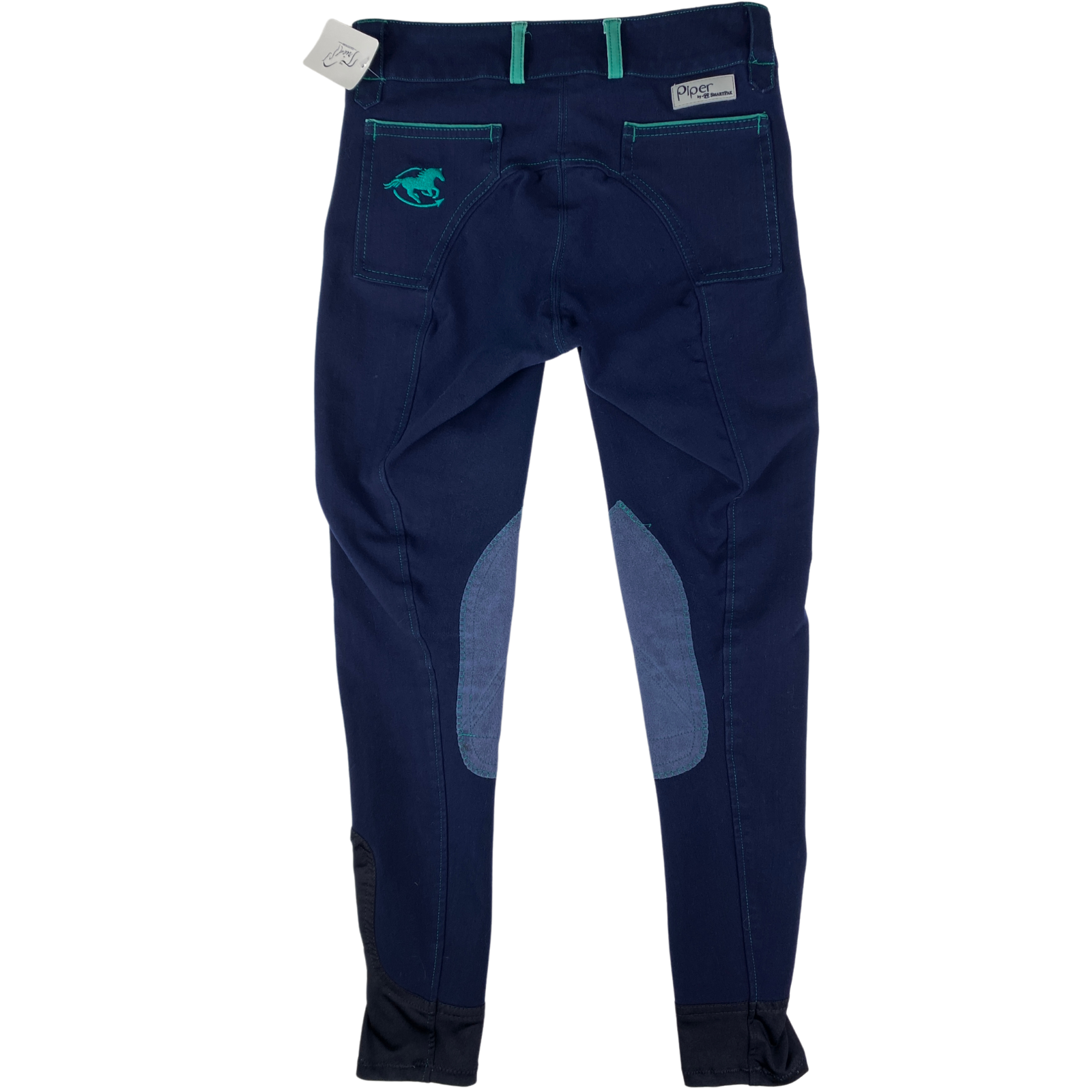 SmartPak Piper Breeches in Navy/Emerald - Children's 14