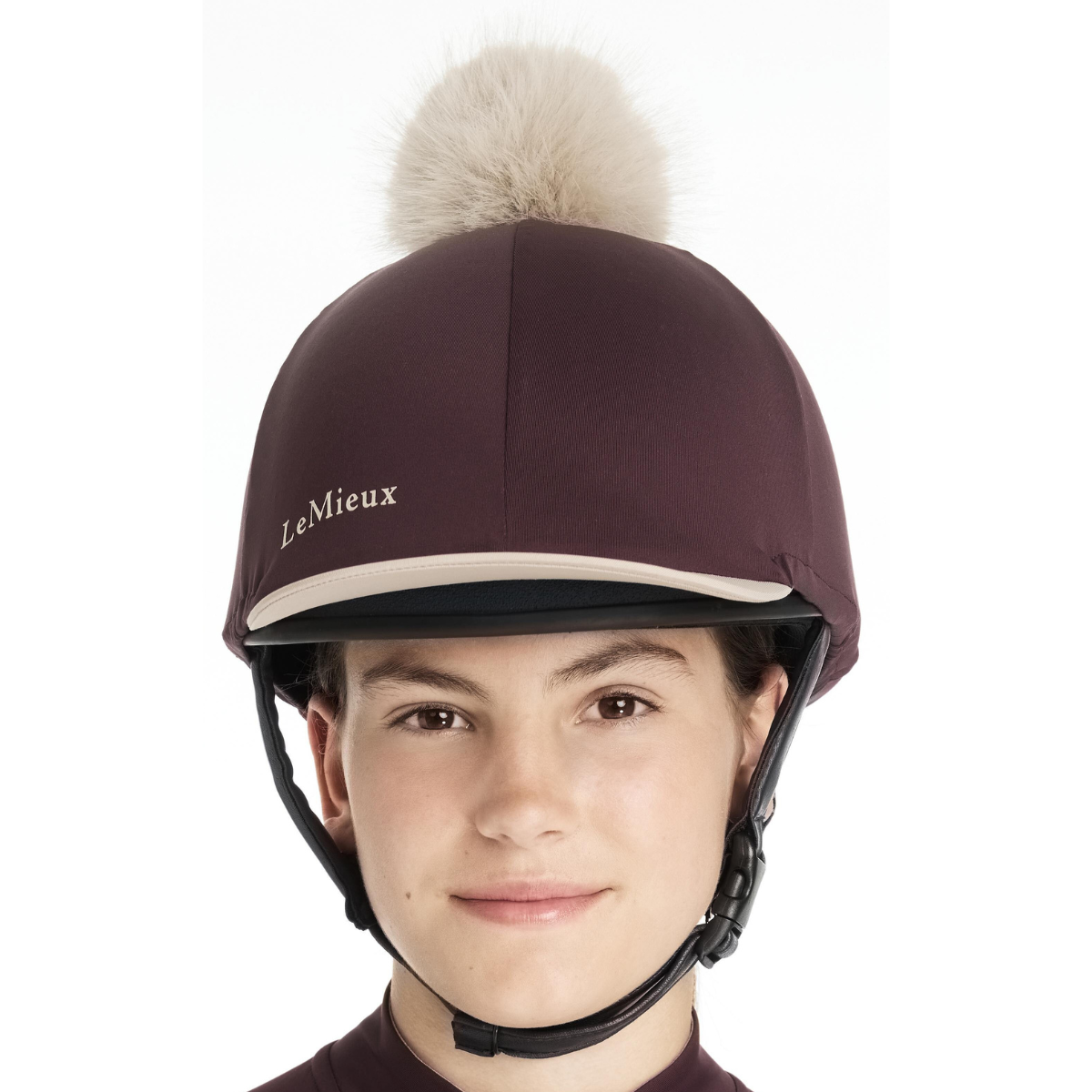 LeMieux 'Classique' Pom Hat Silk in Damson