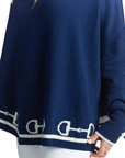 Hannah Childs 'Kristina Bit' Poncho in Midnight/White