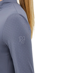 RJ Classics 'Jemma' Mock Neck Shirt in Blue Granite 