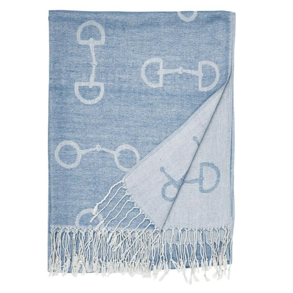 Lila Snaffle Bit Scarf  in Light Blue - 28&quot; x 72&quot;