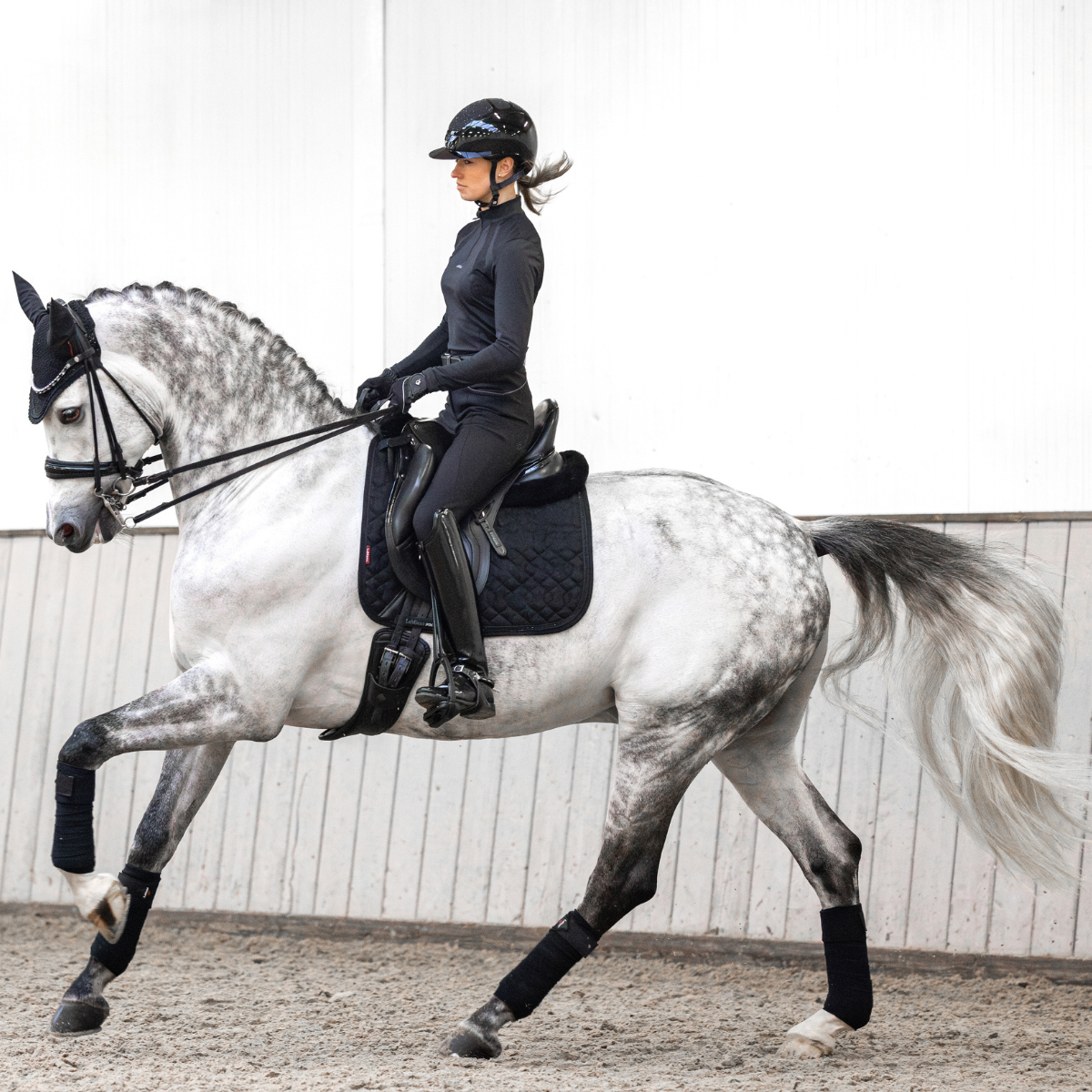 LeMieux 'Crystal' Suede Dressage Pad in Black
